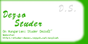 dezso studer business card